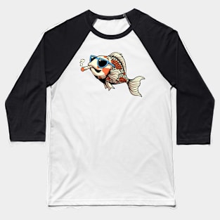 Smoking fish Baseball T-Shirt